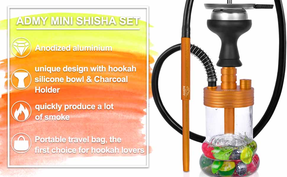 Moptrek ah Set with Everything, Mini Hookah Set, Shisha Set