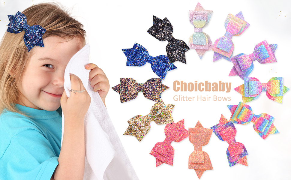  hair bows for girls glitter bows for girls girls hair bows glitter hair clips 