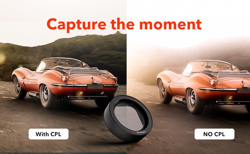 REDTIGER F7N Circular Polarizing Lens, CPL for Dash cam