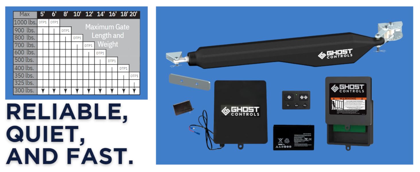Ghost Controls Automatic Gate Opener Kit for Decorative Driveway Swing