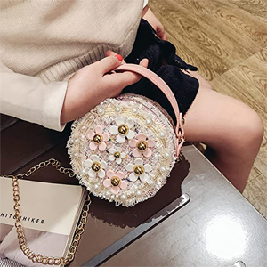 Hjkiopc Perle süße Damen Mode Perle runde Tasche