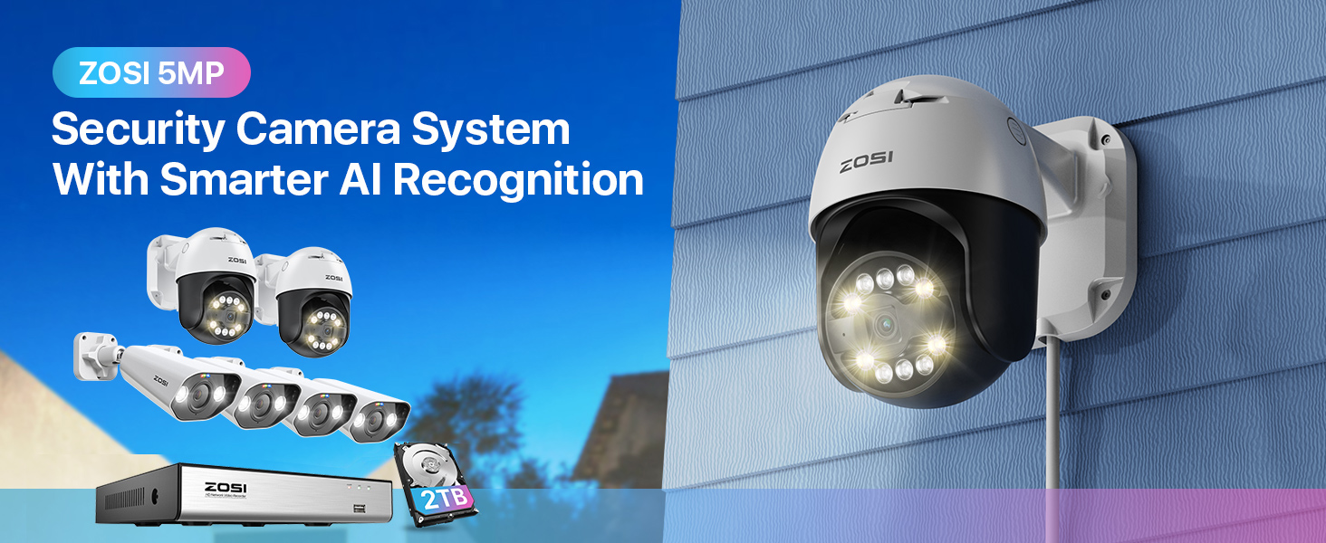 ZOSI 4K PoE Security Camera System with AI Face Person