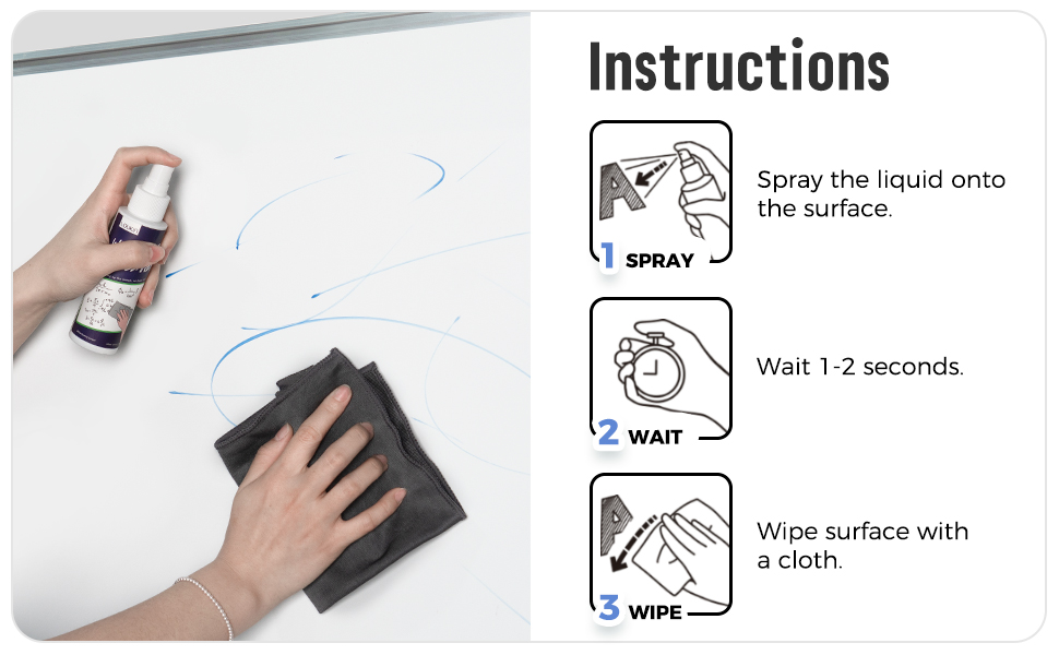 loukin NonToxic Whiteboard Cleaner, 8.5oz Dry Erase Board