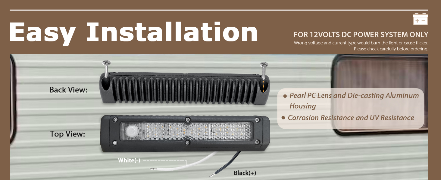 rv porch light with motion sensor