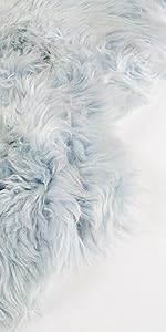 light blue sheepskin