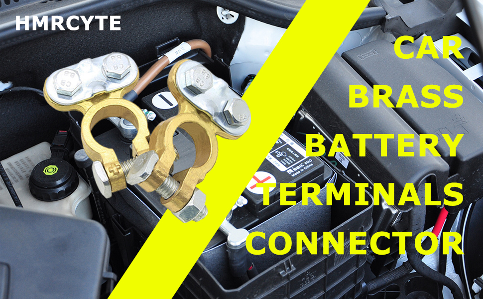 HMRCYTE Car Battery Terminal Connector, Brass Top Post Battery Terminal