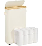 Vicyak 52L Extra Large Toilet Paper Organizer with Lid & Handle - Storage Basket Holds 24 Regular...