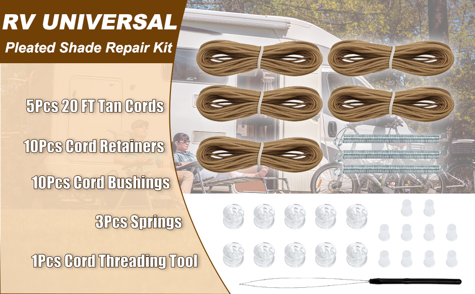 RV Pleated Shade Repair Kit, RV Window Shade Restringing