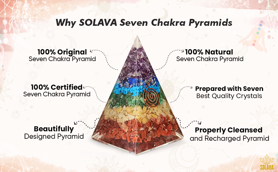 seven chakra pyramid, 7 chakra pyramid, crystal pyramid, 7 chakra orgonite pyramid