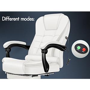 ELFORDSON Massage Office Chair With Footrest Executive Gaming Seat Leather White 13 office chair