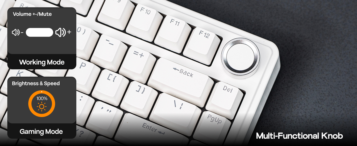 75% Gaming Keyboard with Knob