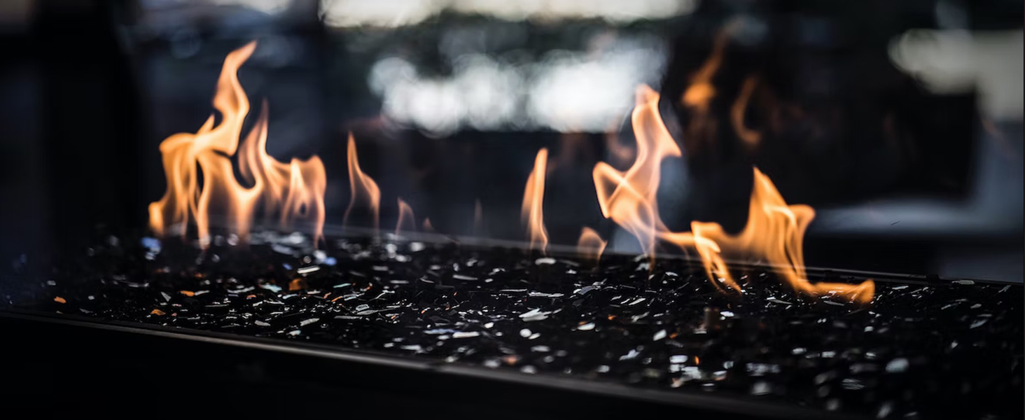 Utheer Gas Fireplace Glowing Embers, Rock Wool for Vent