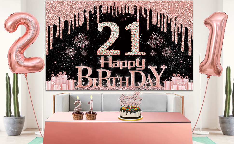21st birthday decorations banner