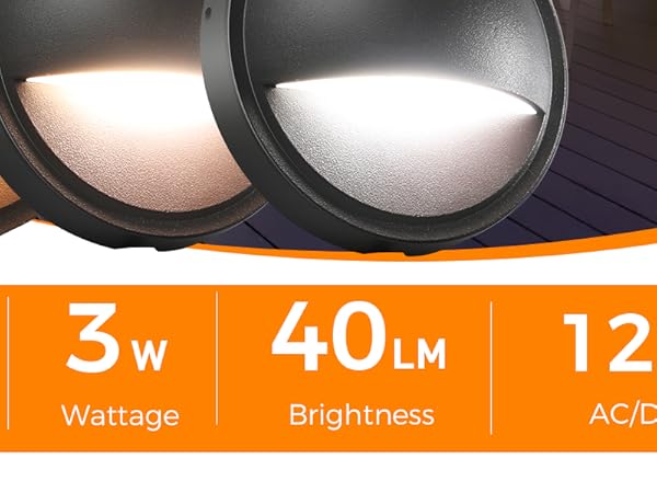 CLOUDY BAY [6 Pack] 3CCT Low Voltage LED Deck Lights Outdoor