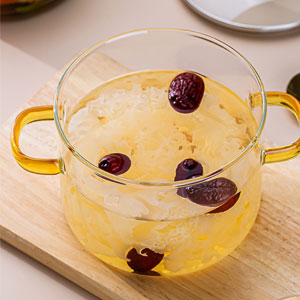 Transparent Glass Serving Bowl with Lid 1200ML Oven Microwave Safe Casserole Vessel Curry Kitchen