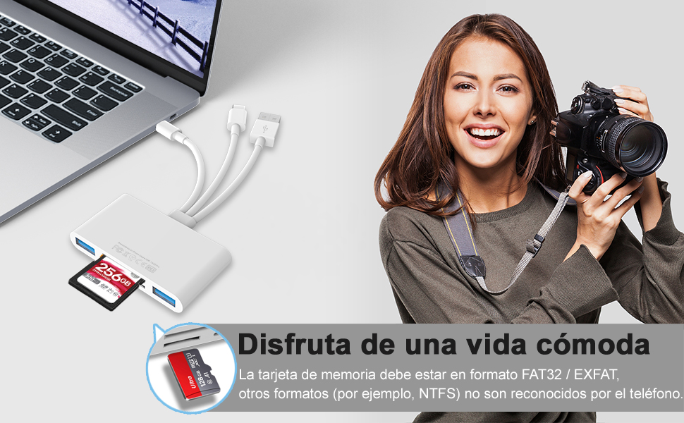 5in1 Memory Card Reader, USB OTG Adapter & SD Card Reader for iPhone