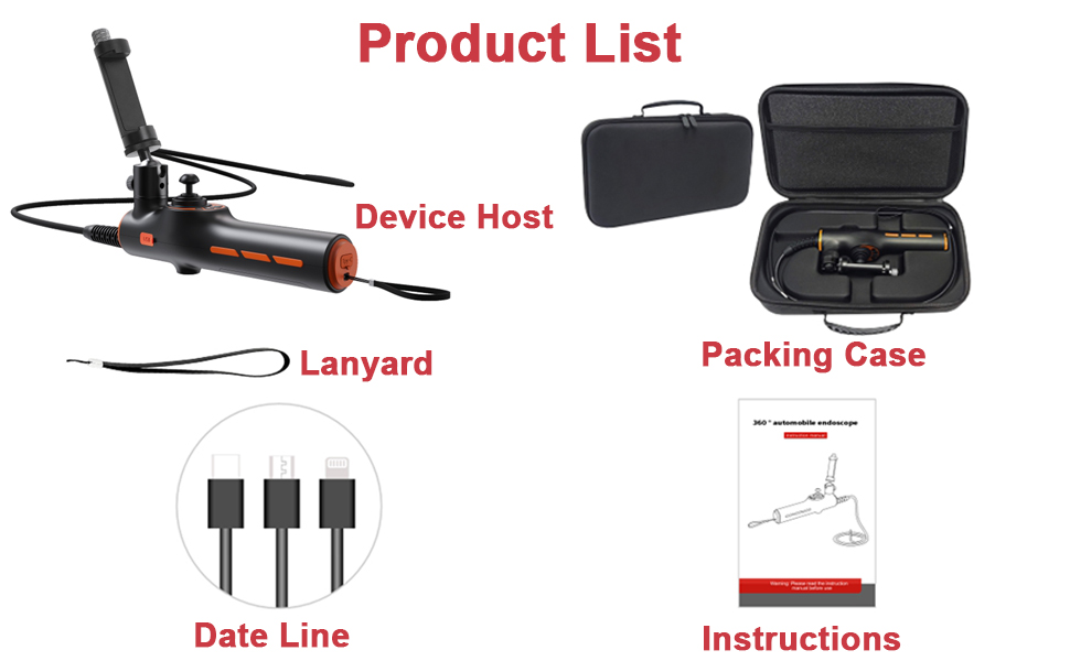 AUTENS 360° Articulating Borescope, Automotive Industrial Endoscope