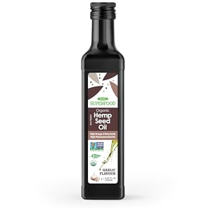 Planet superfood hemp seed oil garlic flavor display