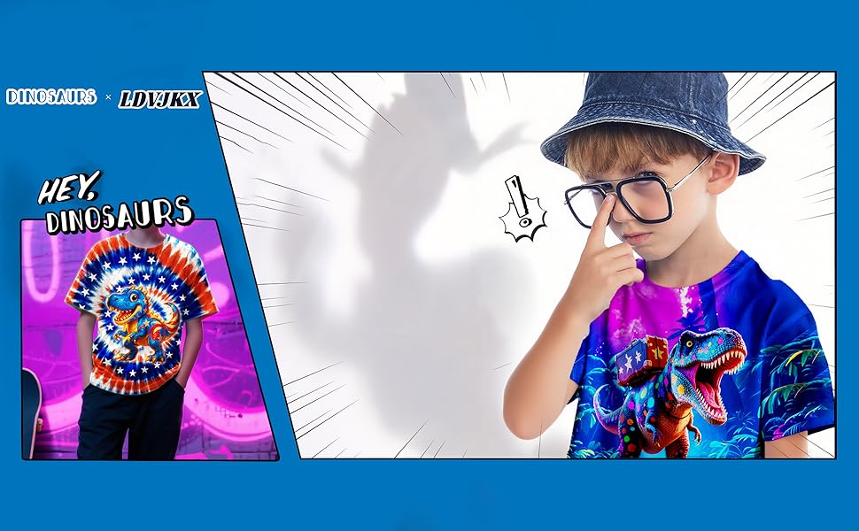 Kids Neon Dinosaur T-Shirt