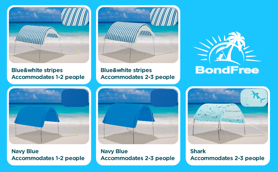 BondFree Beach Shade Canopy,Sun Shade Beach Tent with UPF