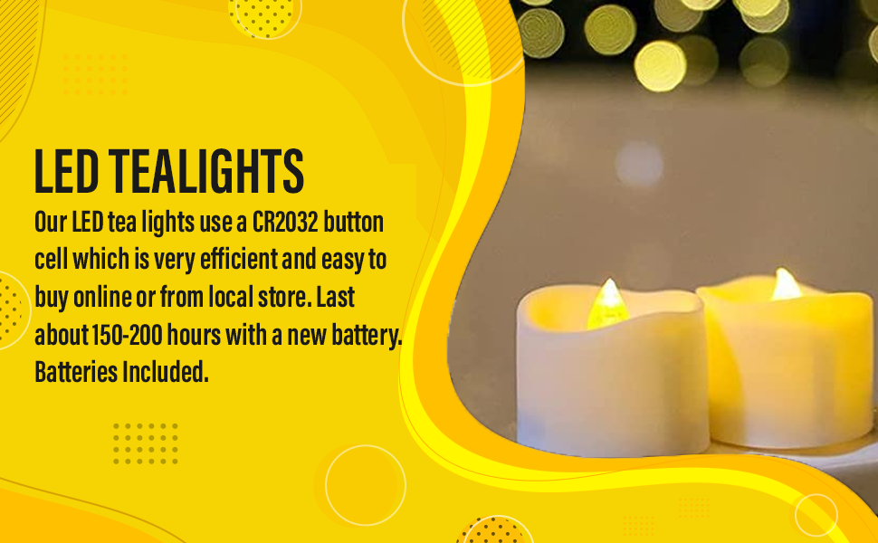 Battery Tea lIghts Candles (24 Pack) Warm White Realistic and Bright