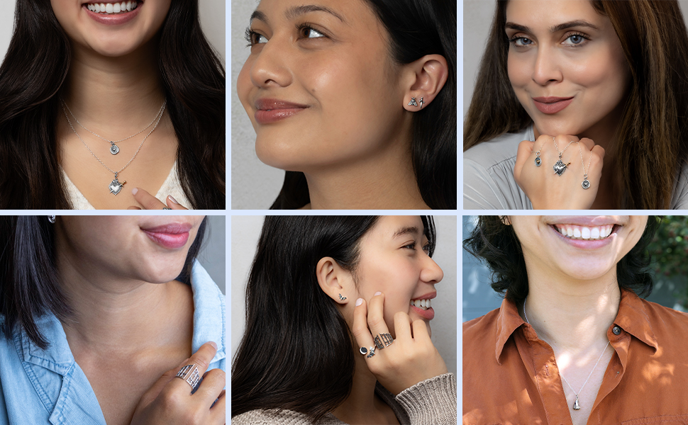 Woman wearing nina jewelry