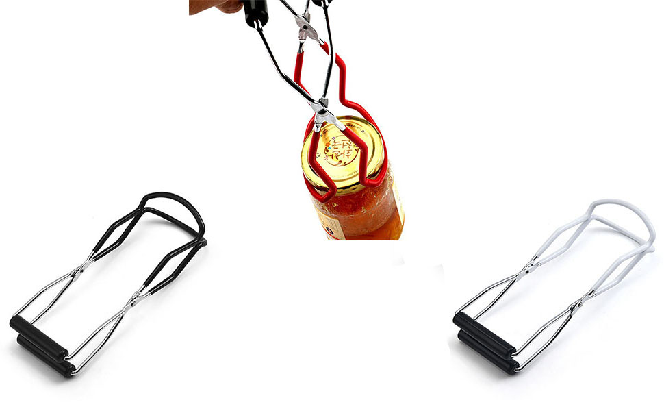 Canning Jar Lifter with NonSlip Grips Handle, Feeding Bottle Clip, Canning Tongs