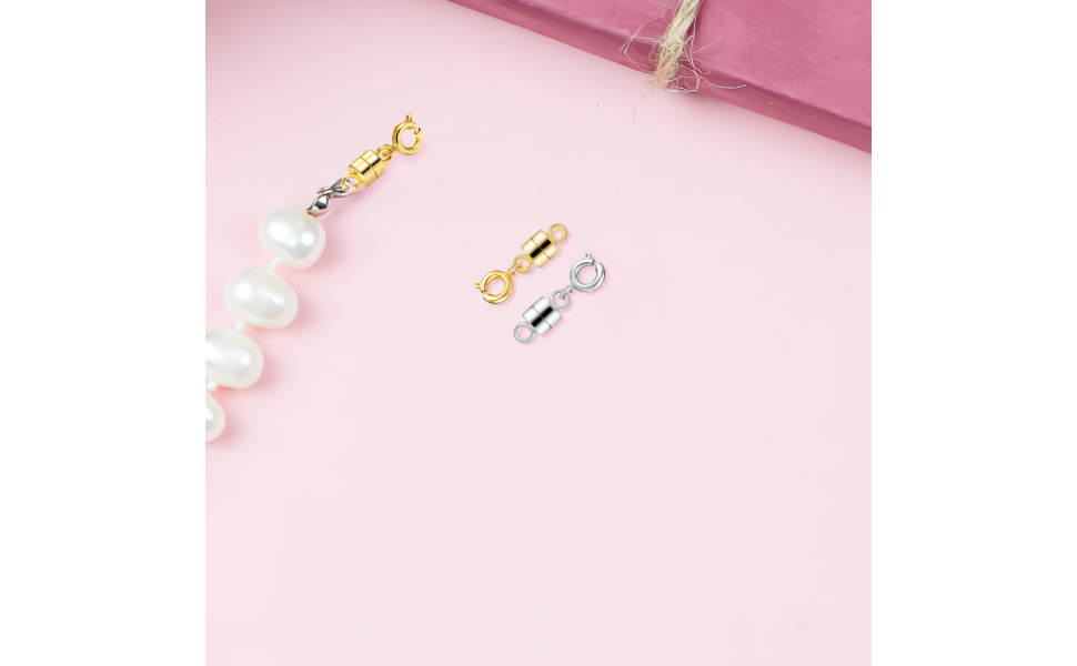 EXCEART 6 Pcs Gold and Silver Necklace Clasps Jewelry Clasps Connector Locking 925