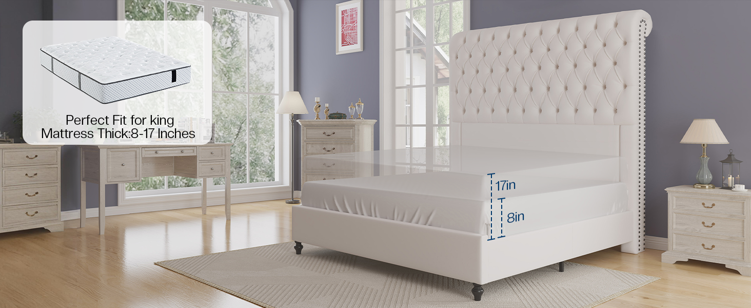 bed frame queen size tall headboard