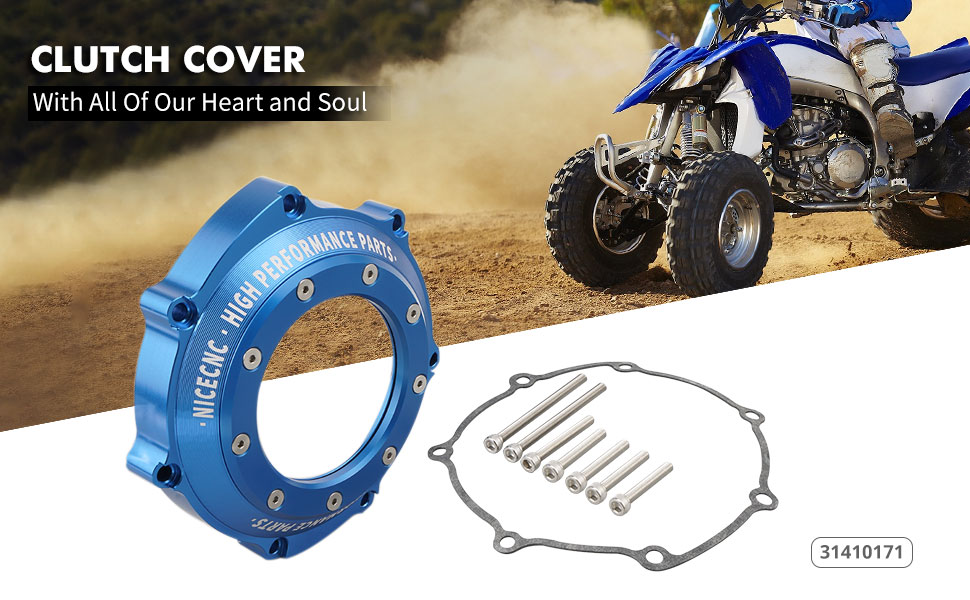 NICECNC Blue Clutch Cover with Clear Window Crankcase Cover