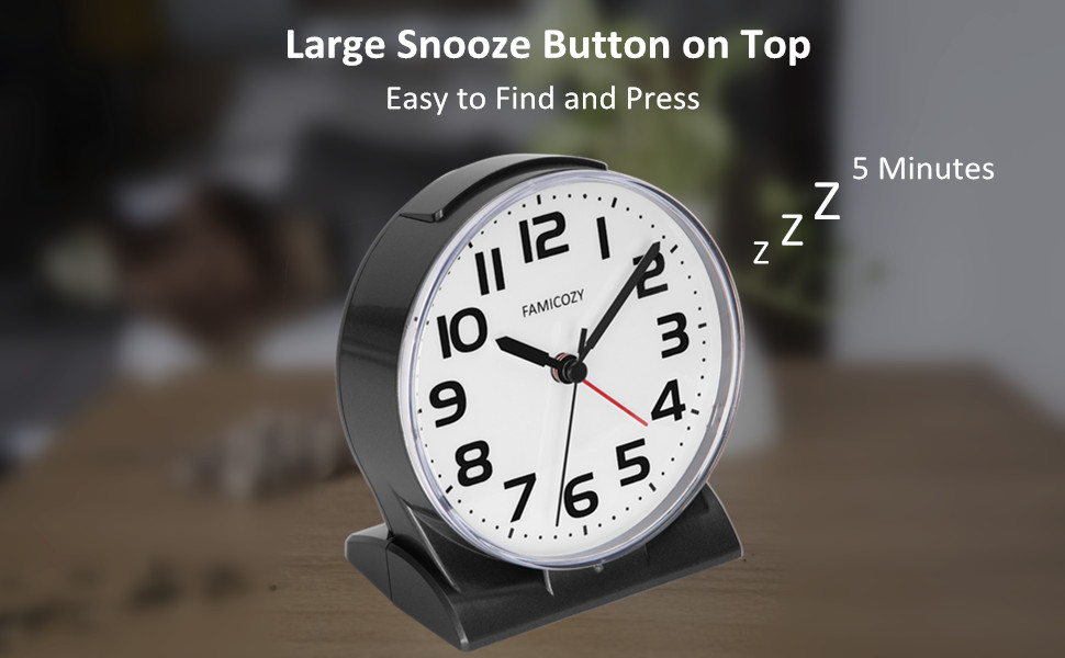 snooze bar easy to press black clock