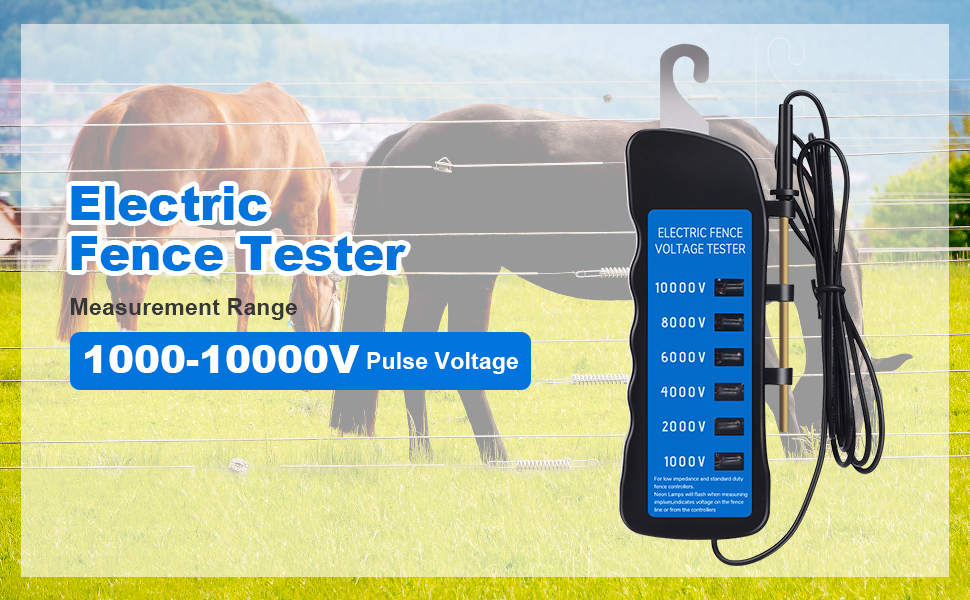 Electric fence voltage tester, voltage tester, portable 6 lights fence