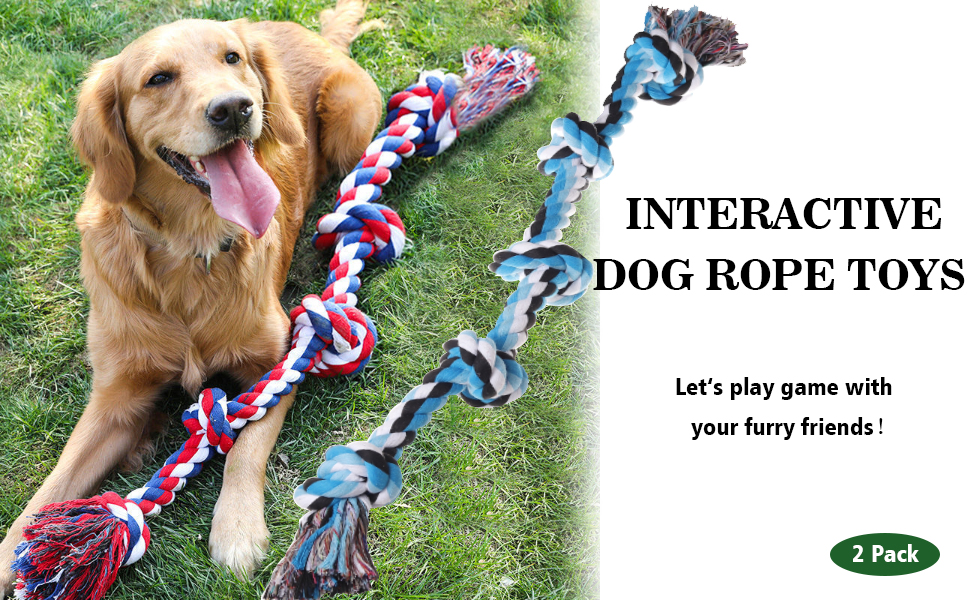 XIGOU Dog Rope Toys for Large Dogs Aggressive Chewers, Dog