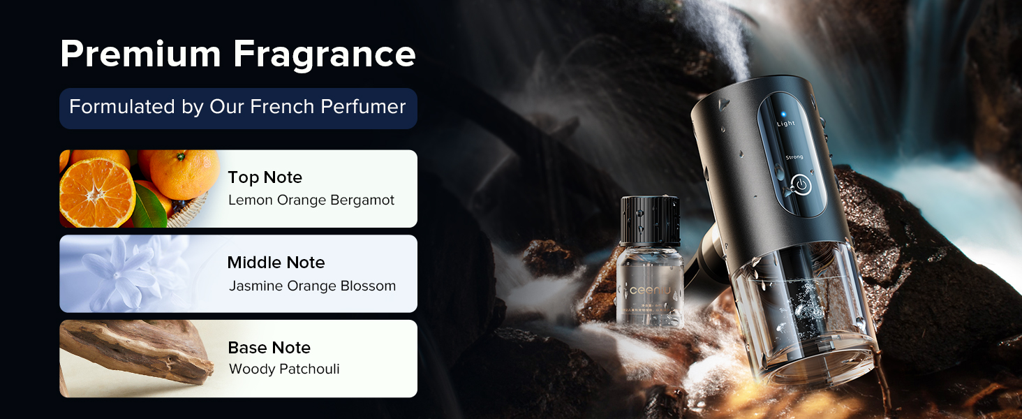 Ceeniu Smart Car Air Fresheners, Small Size Ultrasonic Atomizer, Auto