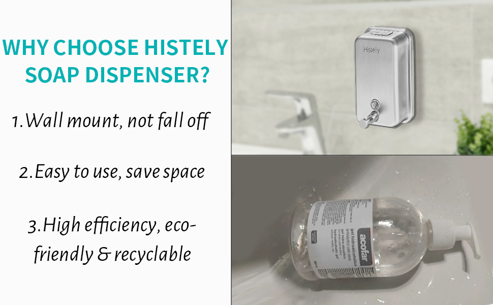Commercial Soap Dispenser Wall Mount Histely Stainless