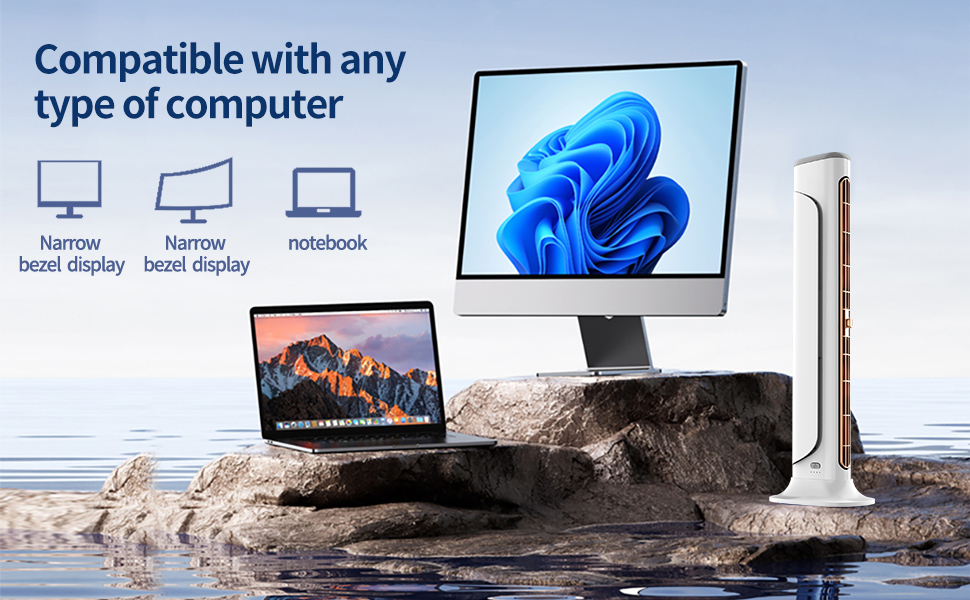 【2023 Monitor Fan】Office Fan Tower Fan 2 in 1, 4000mAh