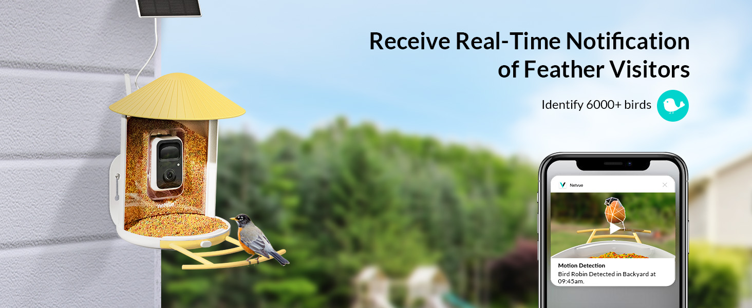 NETVUE Birdfy Smart Bird Feeder with Camera, AutoRecord & Save Bird