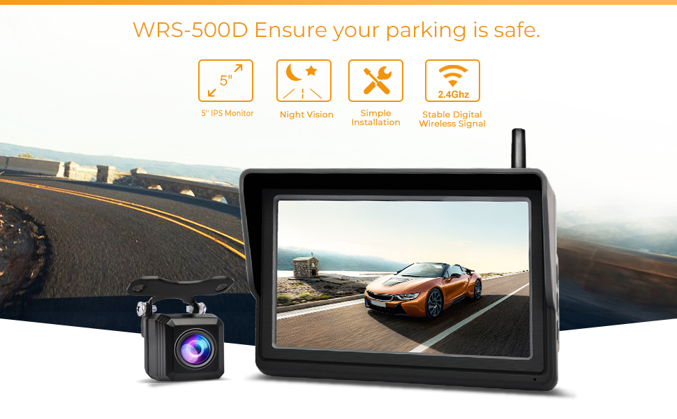 PARKVISION Reversing Camera Wireless Kit Rear View Backup Camera with 5