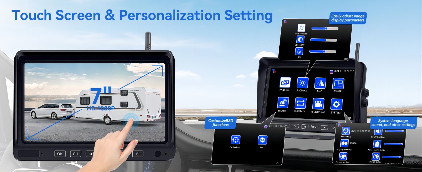rv rear camera wireless with monitor