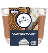 Glade Scented Candle, Cashmere Woods, 3-Wick Candle, Air Freshener Infused with Essential Oils fo...