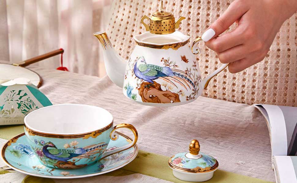 ACMLIFE Bone China Tea Set For One Teapot And Cup Set