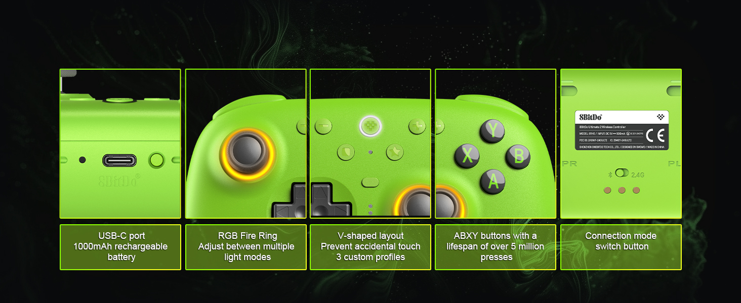 8BitDo Ultimate 2 Wireless Controller for Windows & Android, TMR joysticks