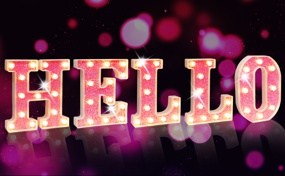 pink letter lights