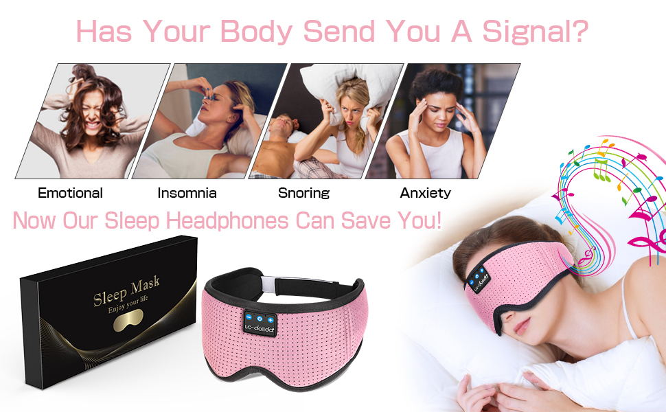 LCdolida Sleep Headphones, Bluetooth Sleep Mask Sleeping Headphones