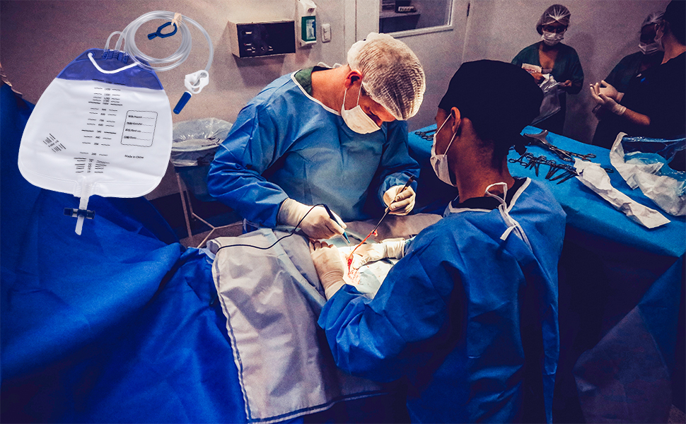 Urinary Drainage Bag with Anti-Reflux Chamber, Urine Collection Bag Medical Drain Bag 