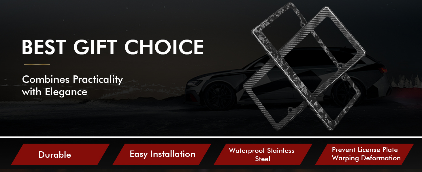 real carbon fiber license plate frame