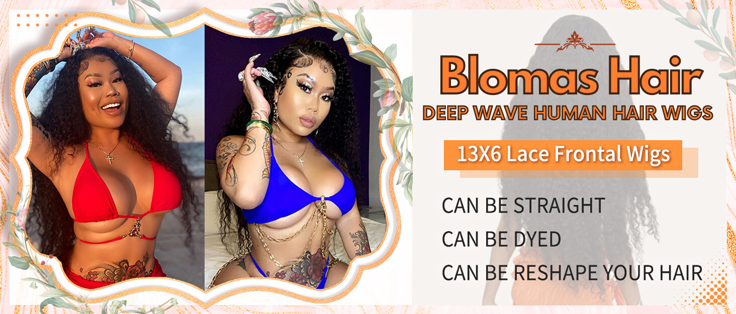 13x6 180% Density deep wave lace front wigs human hair