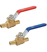 SUNGATOR 2 Pack Pex Valves 1/2 inch, Pex Ball Valve Brass Full Port Quarter Turn Shut Off Valve f...