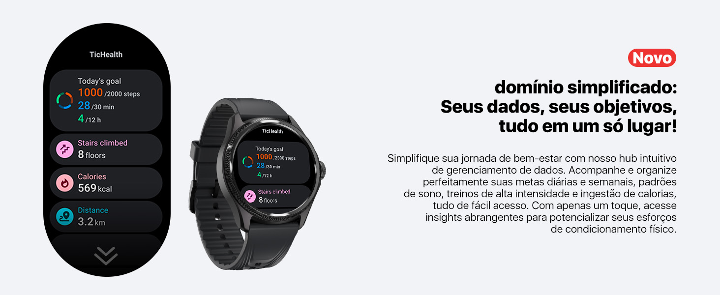 TicWatch Pro 5 Wear OS Smartwatch relógio inteligente GPS bússola 1.43" 5ATM Resistência à água