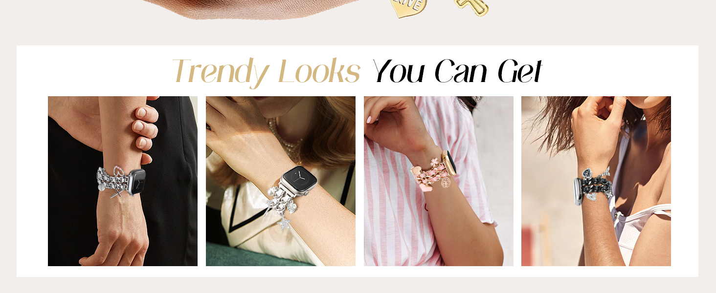 Unique Charms Metal Strap